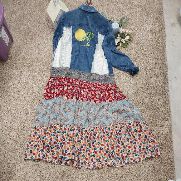 2406 Jeaniemade Size 14 Alfred Dunner Upcycled Stretch Jean Jacket - Picture 10 of 10